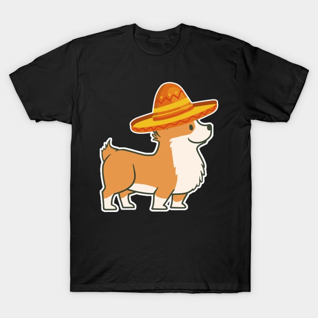 Cute dog corgi mexico cinco de mayo T-Shirt by franzaled